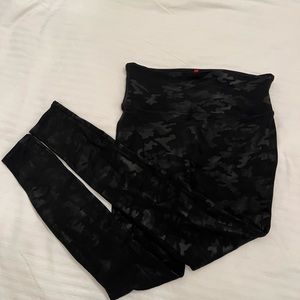 SPANX Faux Leather Camo Leggings